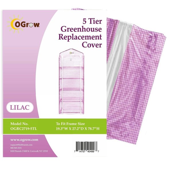 Ogrow Greenhouse PE Repl. Cover-To Fit Frame Size 19.3"Wx27.2"Dx78.7"H OGRC2719-5TL